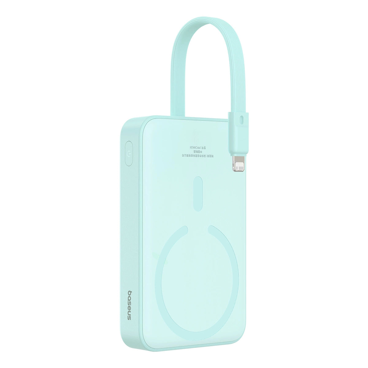 Baseus Magnetic Mini MagSafe 10000mAh 20W powerbank med indbygget Lightning kabel - blå + Baseus Simple Series USB-C - USB-C 60W 0,3m kabel