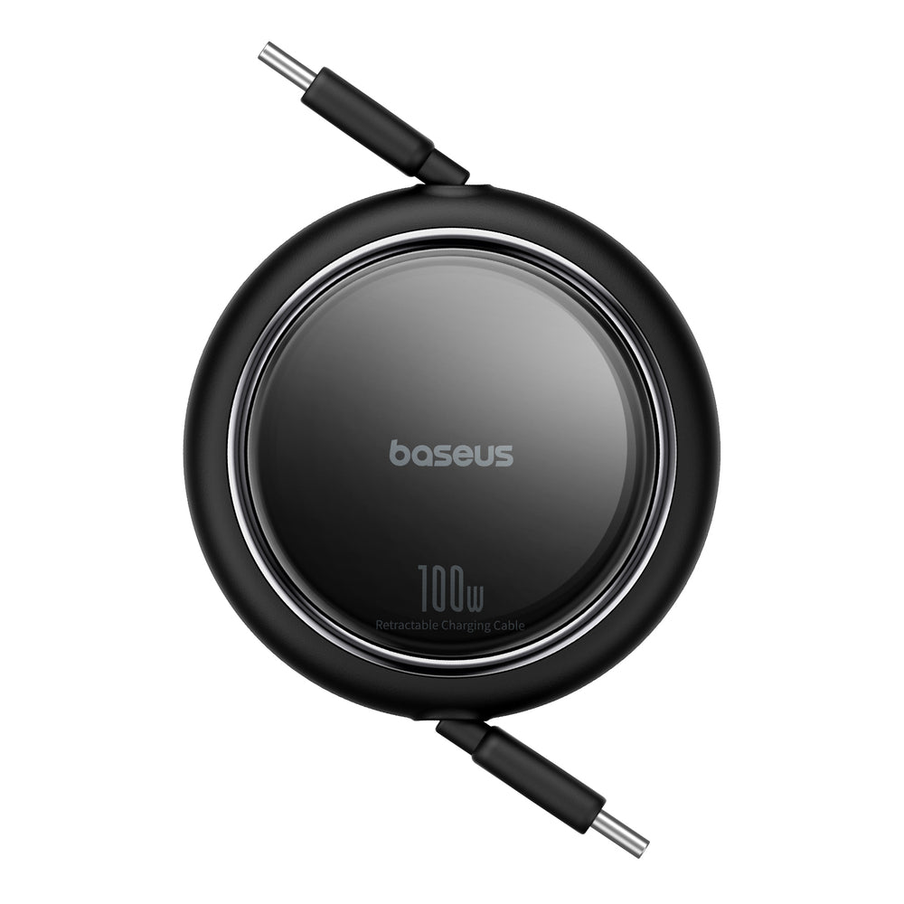 Baseus Free2Draw Mini USB-C - USB-C 100W 1m indtrækbar kabel - sort