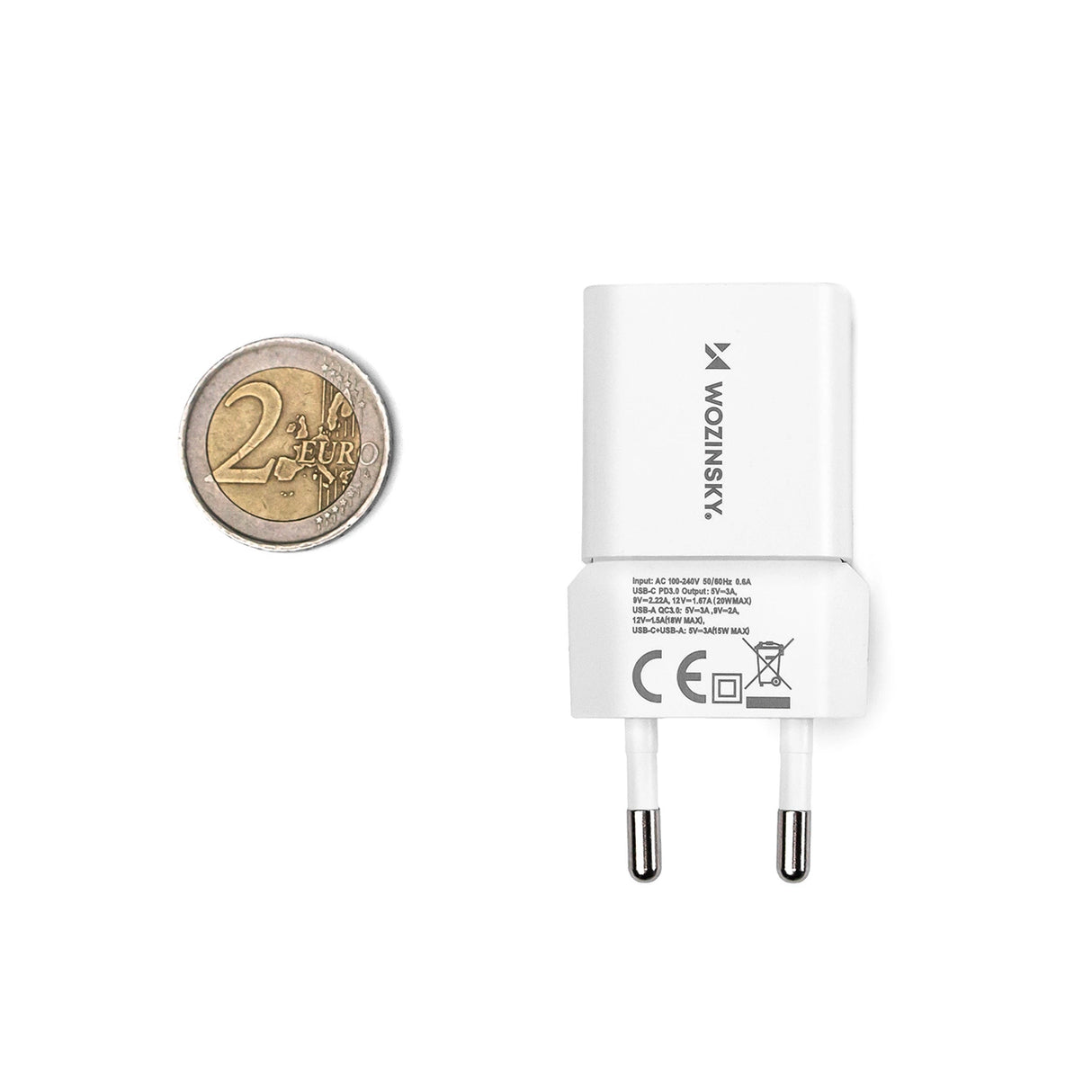 Wozinsky CMWCW 20W USB-C / USB-A vægoplader - hvid