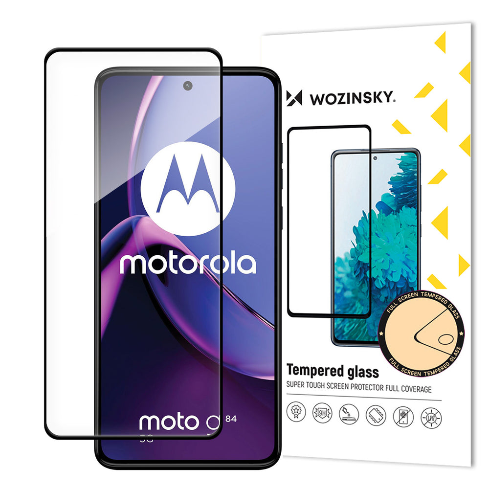 Wozinsky Temperet glas Full Glue til Motorola Moto G84 fuld skærm med ramme - sort