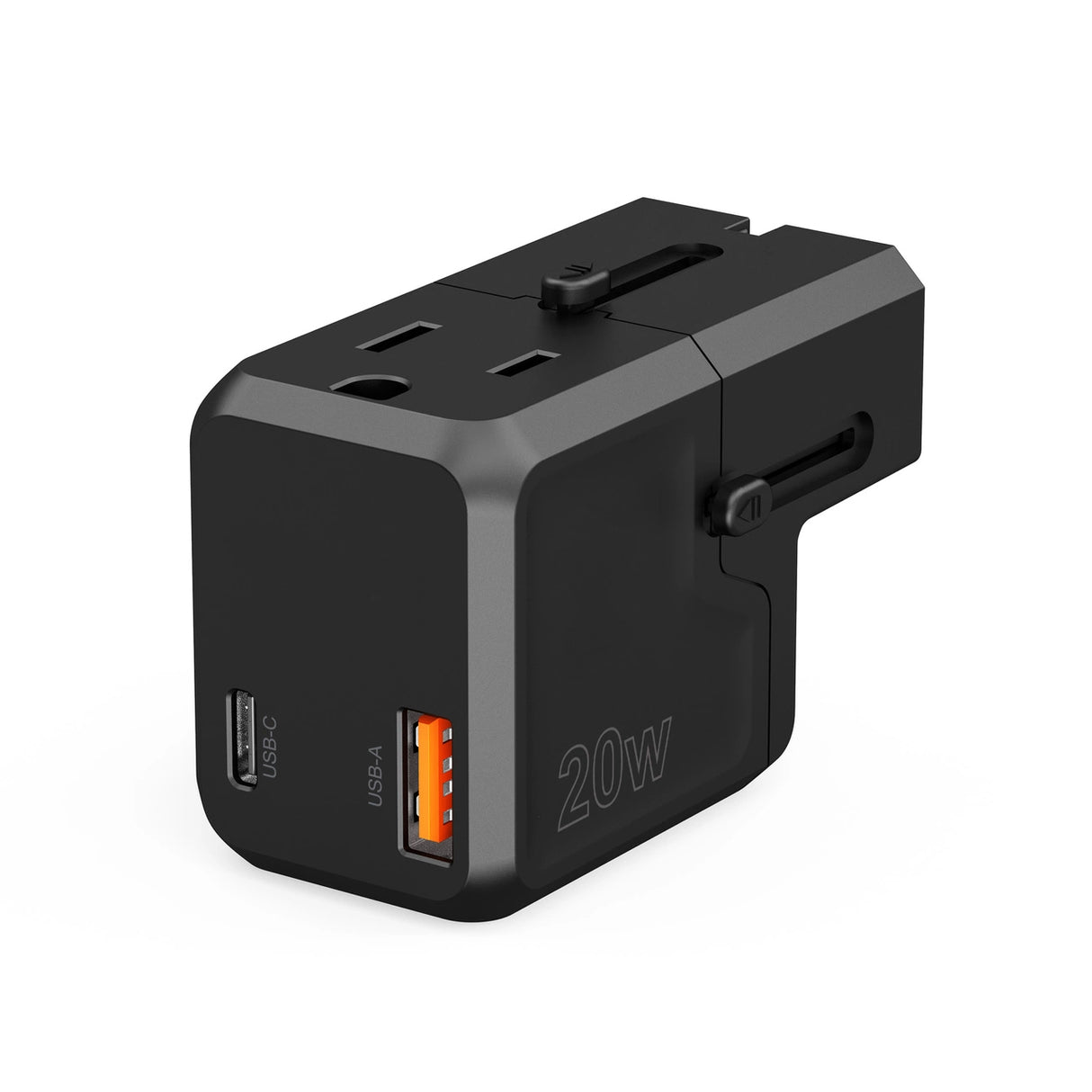 Choetech PD6038 USB-C USB-A PD 20W Travel Charger USA EU UK AU - sort