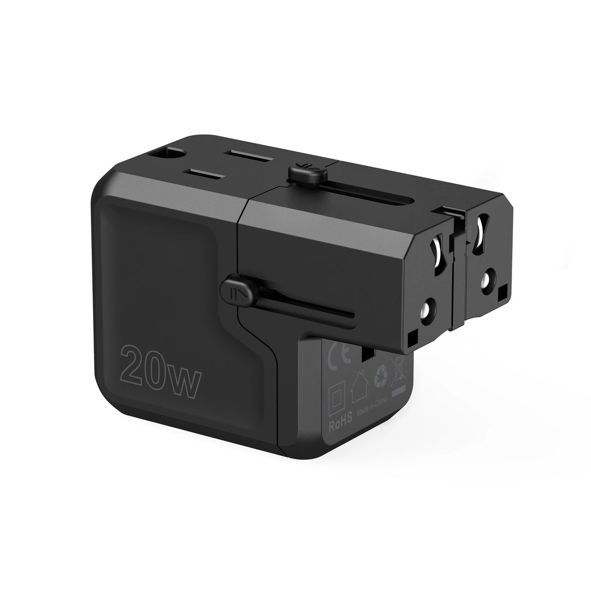 Choetech PD6038 USB-C USB-A PD 20W Travel Charger USA EU UK AU - sort