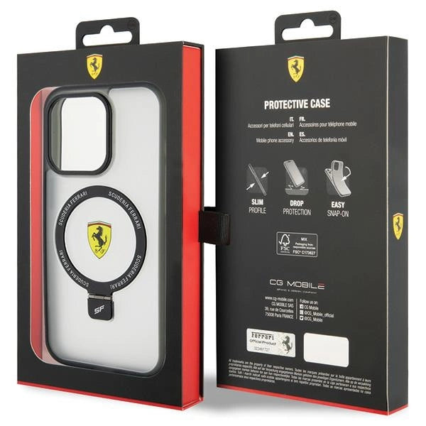 Ferrari FEHMP15LUSCAH iPhone 15 Pro 6.1" gennemsigtige hardcase Ring Stand 2023 Collection MagSafe