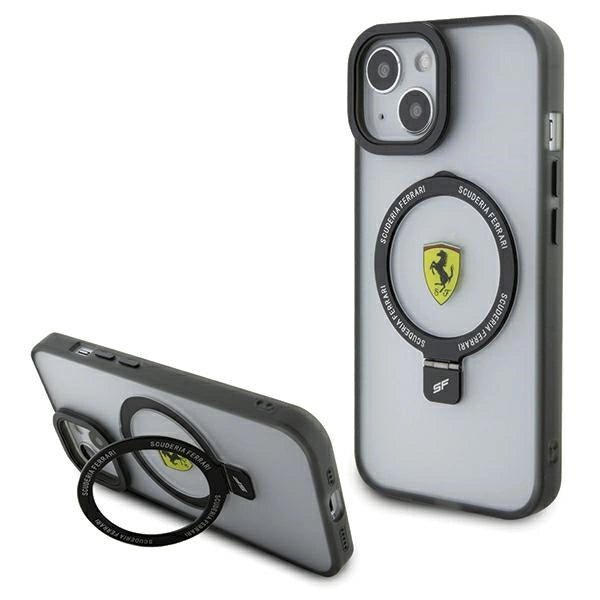 Ferrari FEHMP15SUSCAH iPhone 15 6.1" gennemsigtige hardcase Ring Stand 2023 Collection MagSafe