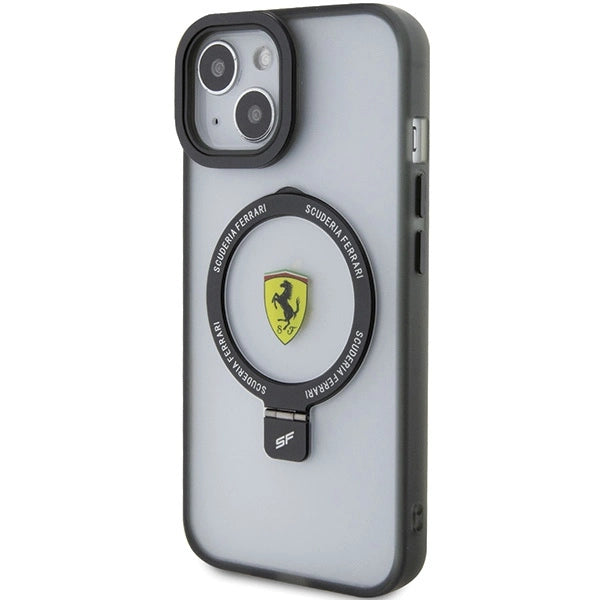 Ferrari FEHMP15SUSCAK iPhone 15 6.1" sort/sort hardcase Ring Stand 2023 Collection MagSafe