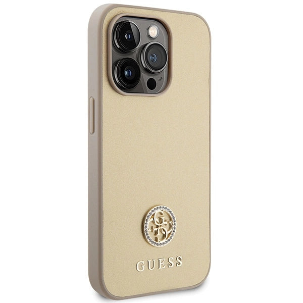 Guess GUHCP15LPS4DGPD iPhone 15 Pro 6.1" guld/guld hardcase Strass Metal Logo