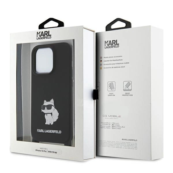 Karl Lagerfeld KLHCP15XSCBSCNK iPhone 15 Pro Max 6.7" hardcase black/black Crossbody Silicone Choupette