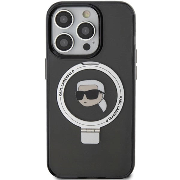 Karl Lagerfeld KLHMP15LHMRSKHK iPhone 15 Pro 6.1" black/black hardcase Ring Stand Karl Head MagSafe