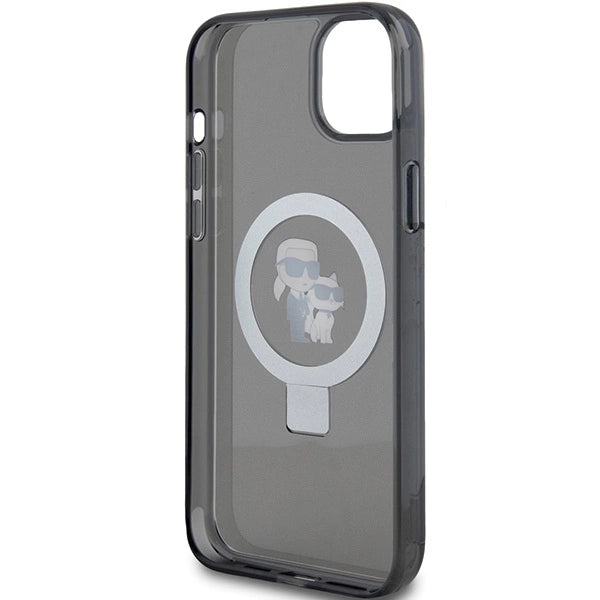 Karl Lagerfeld KLHMP15SHMRSKCK iPhone 15 6.1" black/black hardcase Ring Stand Karl&Choupette MagSafe