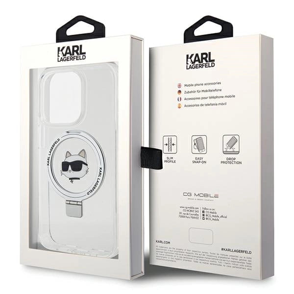 Karl Lagerfeld KLHMP15XHMRSCHH iPhone 15 Pro Max 6.7" white/white hardcase Ring Stand Choupette Head MagSafe