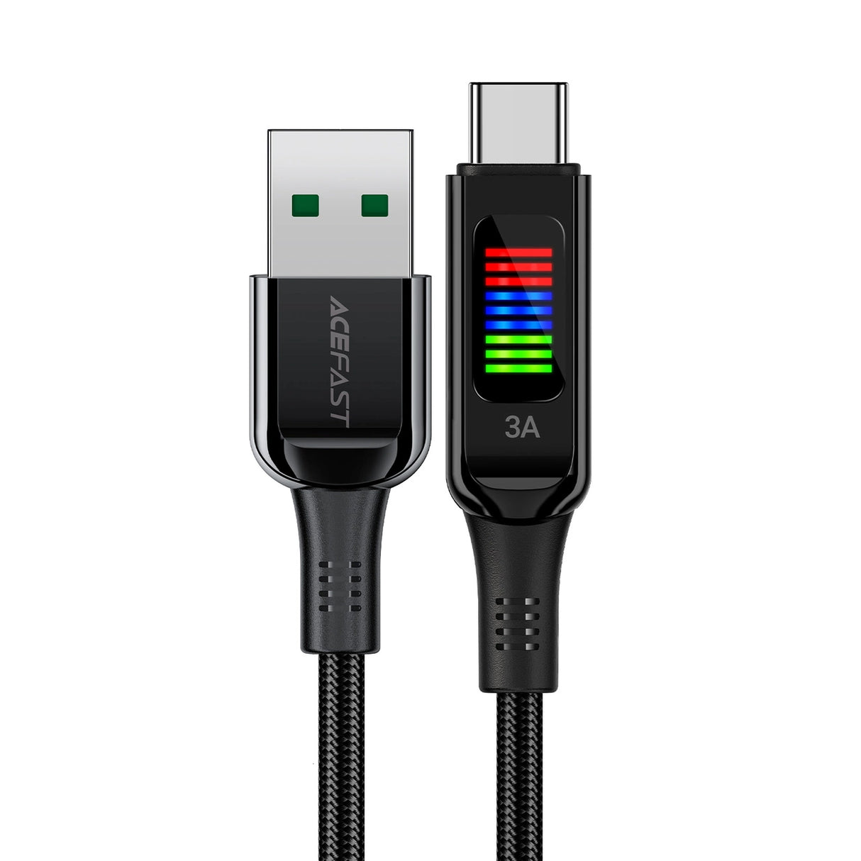 Acefast C7-04 USB-A USB-C 60W 1,2m kabel med skærm - sort
