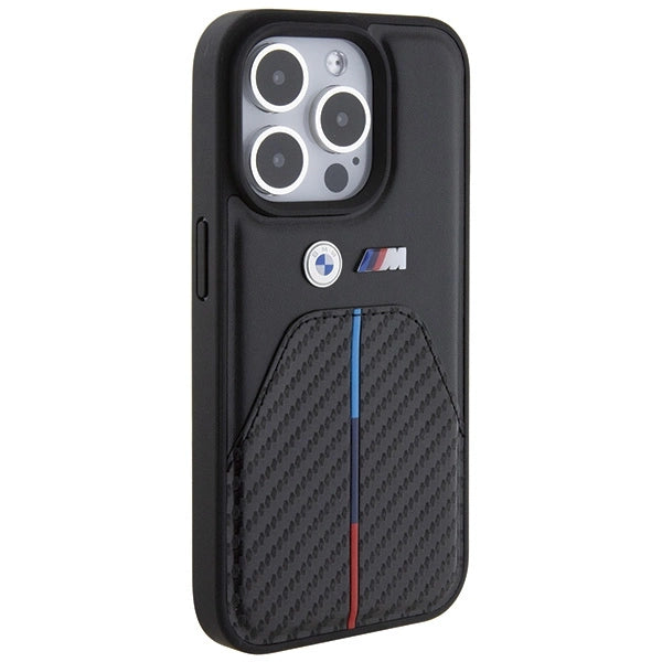 BMW Stamped Tricolor Stripe iPhone 15 Pro Case - sort
