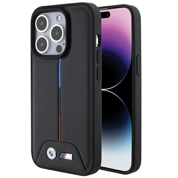 BMW Quilted Tricolor iPhone 15 Pro Case - sort