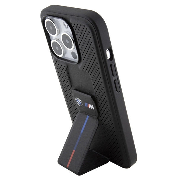 BMW Grip Stand Smooth & Perforeret kuffert til iPhone 15 Pro Max - sort