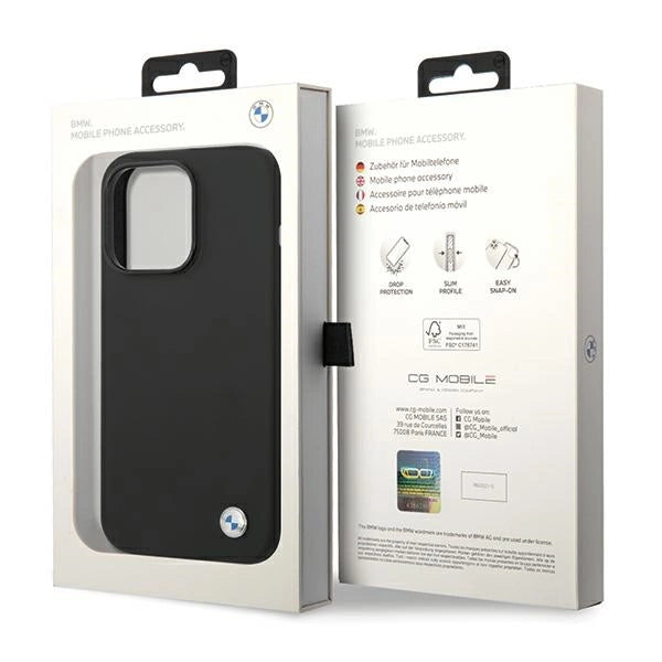 BMW silikone metal logo iPhone 15 Pro Max-kasse - sort