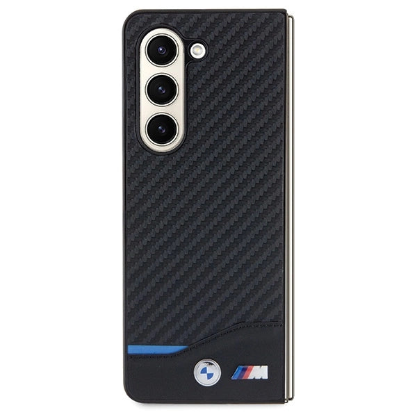 BMW læder Carbon-hylster til Samsung Galaxy Z Fold 5 - sort