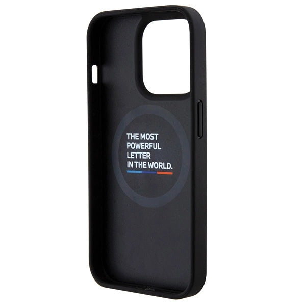 BMW læder Carbon MagSafe iPhone 15 Pro Case - sort