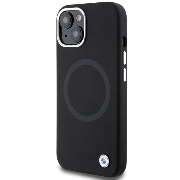 BMW Signature Liquid Silicone MagSafe-foder for iPhone 15 - sort
