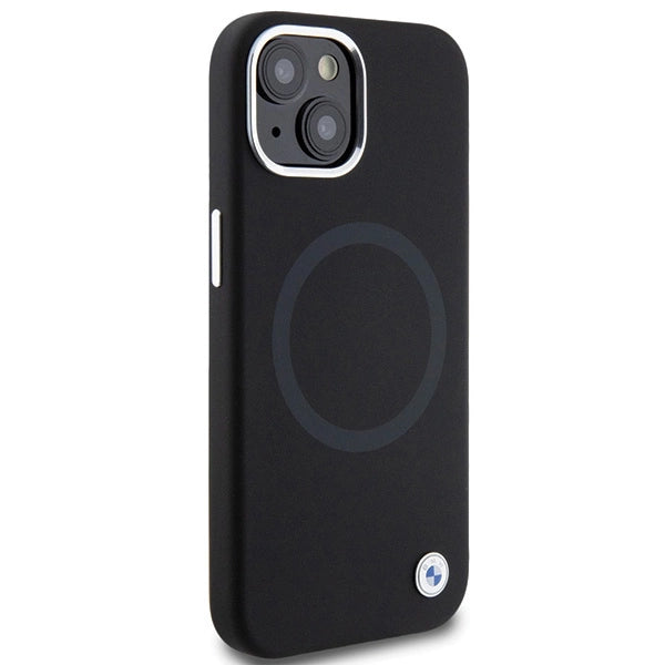 BMW Signature Liquid Silicone MagSafe-foder for iPhone 15 - sort