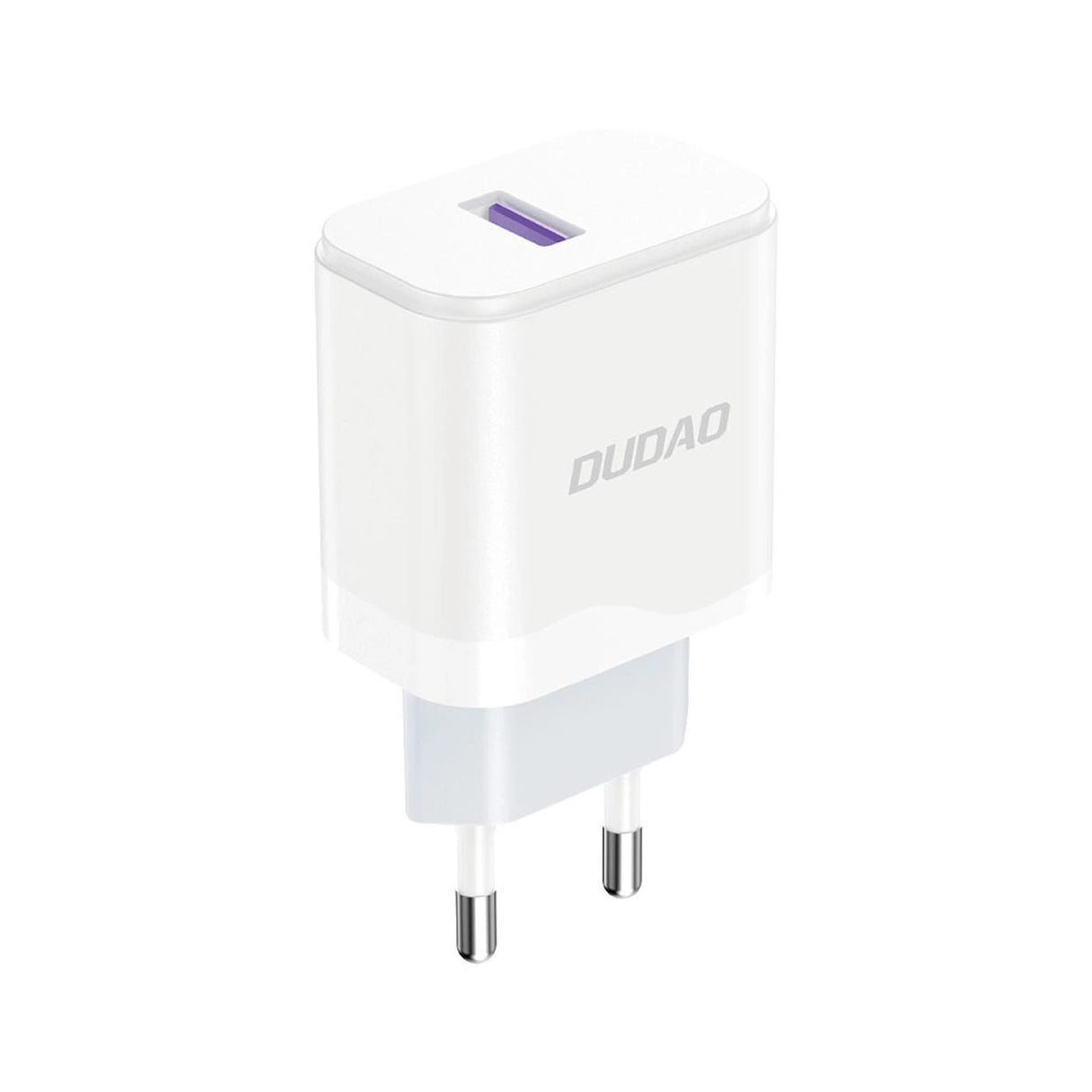 Dudao A20EU USB-A 18W netværksoplader - hvid + USB-A - USB-C kabel