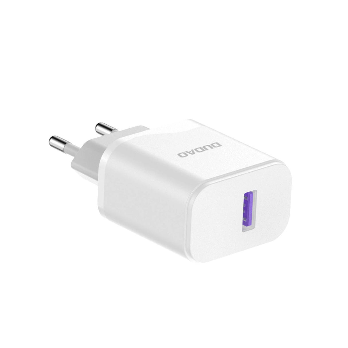 Dudao A20EU USB-A 18W netværksoplader - hvid + USB-A - USB-C kabel