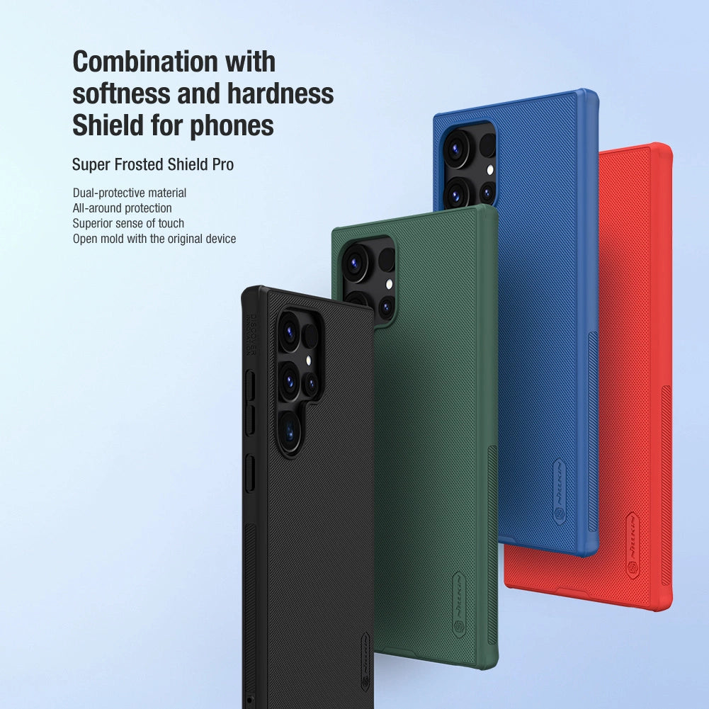 Nillkin Super Frosted Shield Pro pansret kuffert til Samsung Galaxy S24 Ultra - grønt