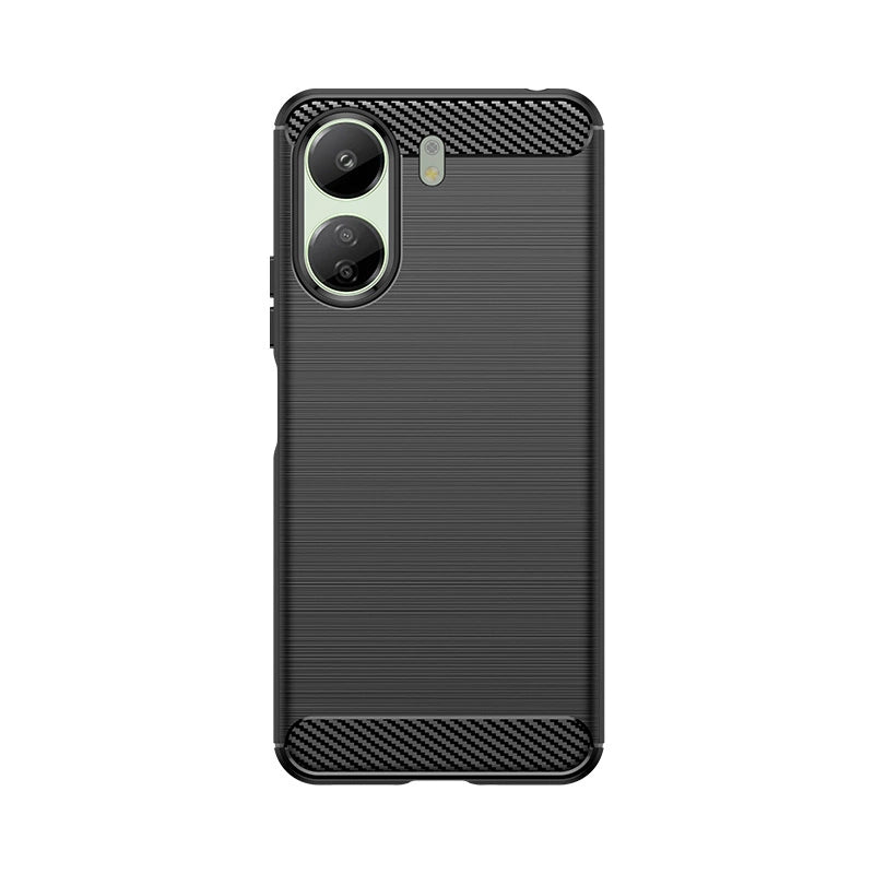 Carbon Case til Xiaomi Redmi 13c Fleksibel silikon Carbon Cover - sort