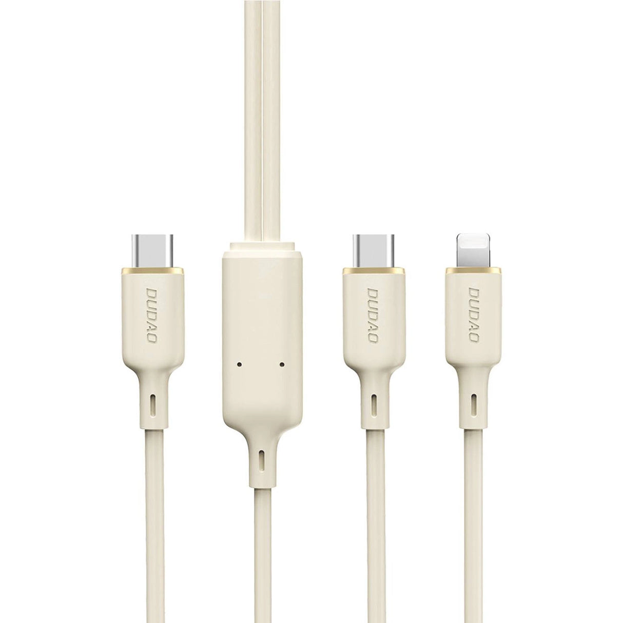 Dudao L7SF 2in1 kabel USB-C - USB-C / Lightning 100W 1.2m - beige