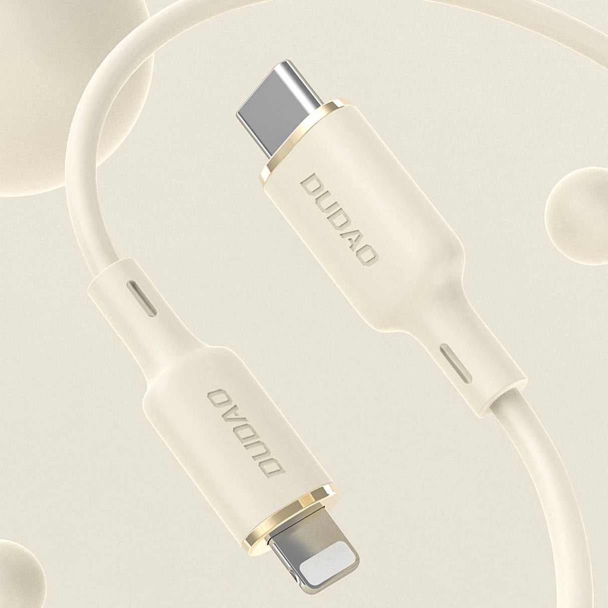 Dudao L7SF 2in1 kabel USB-C - USB-C / Lightning 100W 1.2m - beige