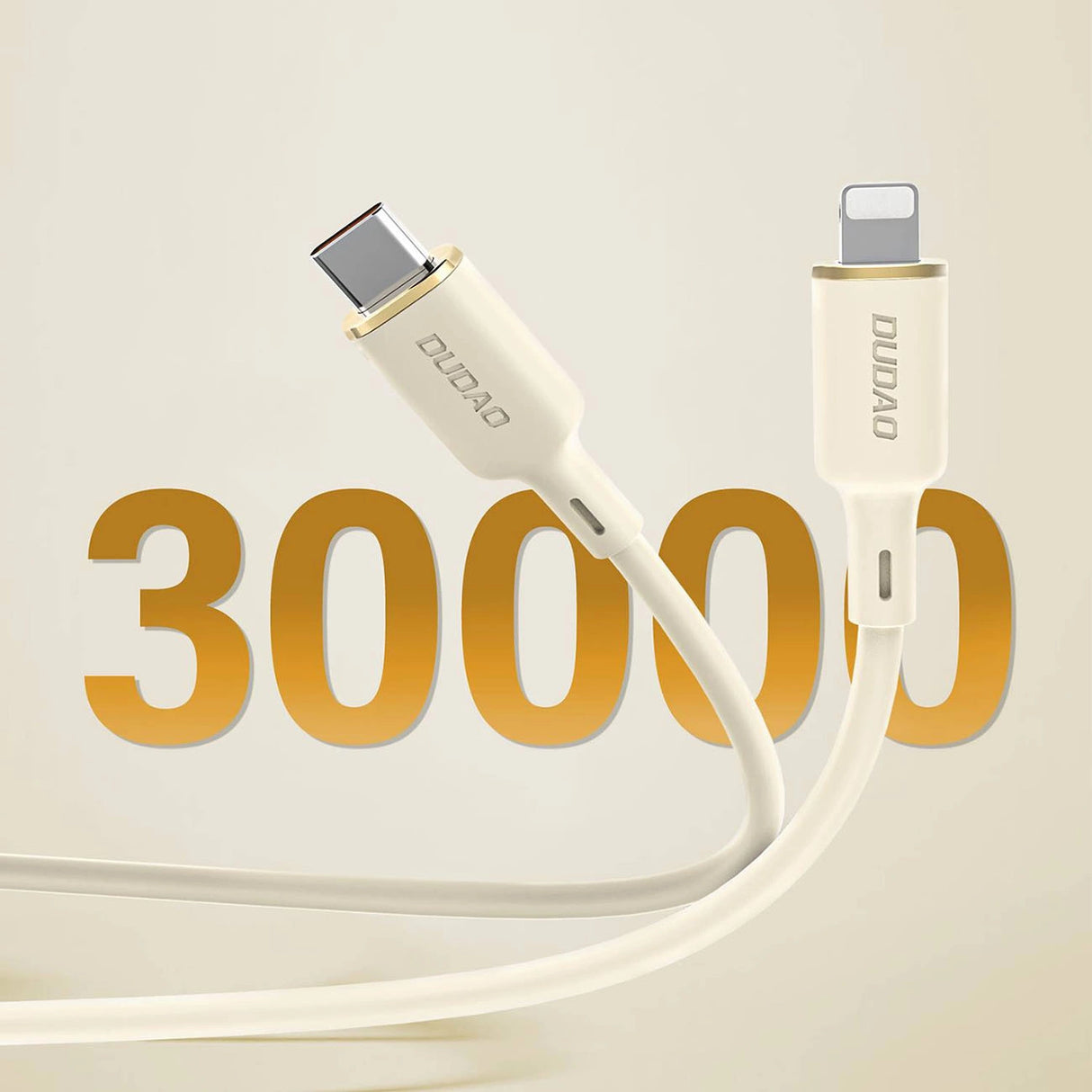 Dudao L7SF 2in1 kabel USB-C - USB-C / Lightning 100W 1.2m - beige