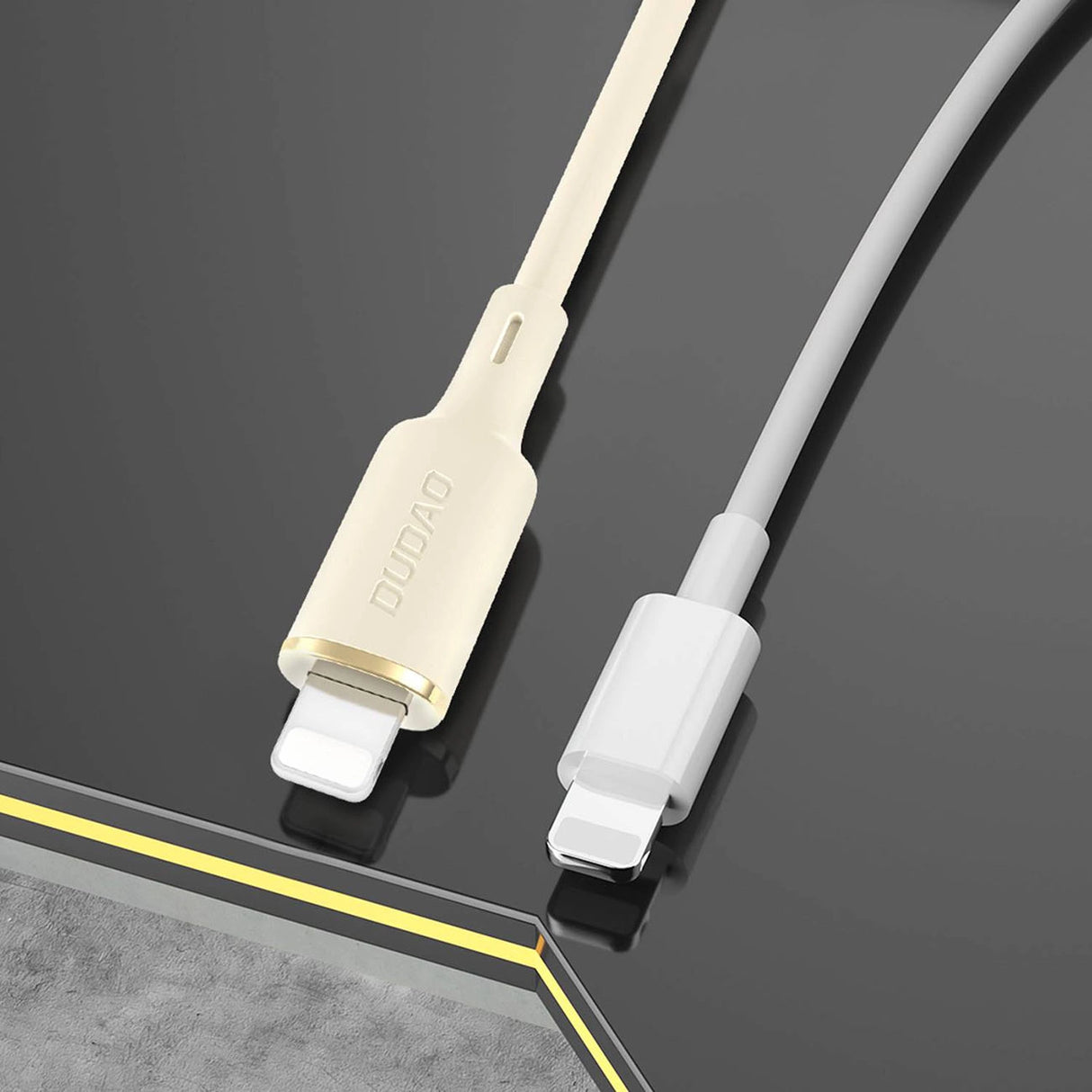 Dudao L7SF 2in1 kabel USB-C - USB-C / Lightning 100W 1.2m - beige