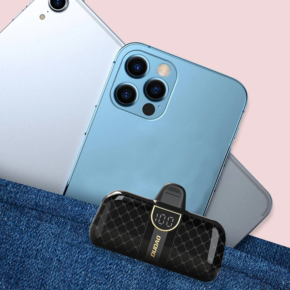 Powerbank Dudao K20SC 5000mAh mini 2x USB-C - sort