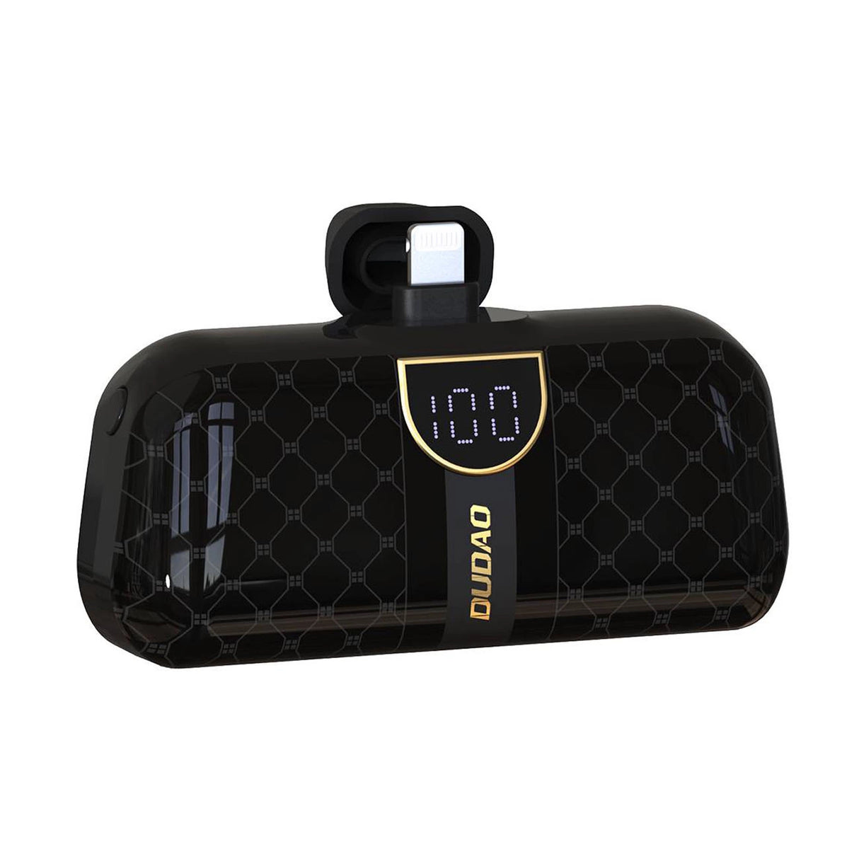 Dudao K20SL 5000mAh mini powerbank med Lightning / USB-C-stik - sort