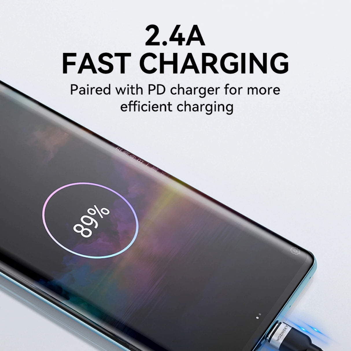 Wozinsky WNBAC1 USB-A / USB-C 2.4A kabel 1 m - sort