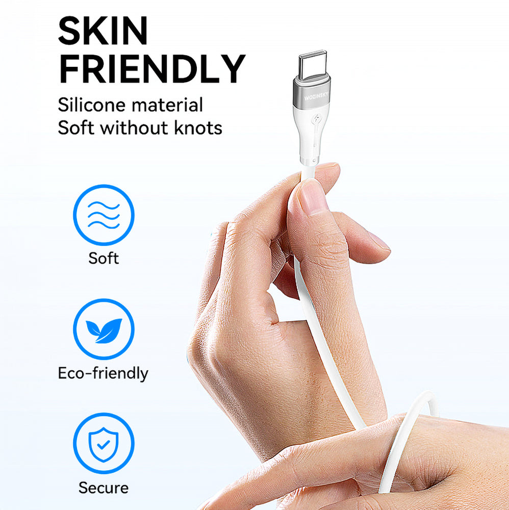 Wozinsky WSTCC1 USB-C / USB-C PD 65W kabel 1 m lang - hvid