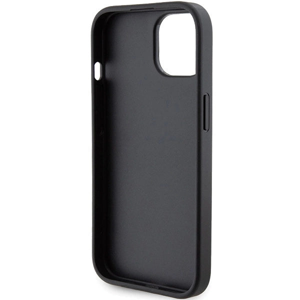 Karl Lagerfeld Gripstand Saffiano Karl&Choupette Pins case for iPhone 15 Plus / 14 Plus - black