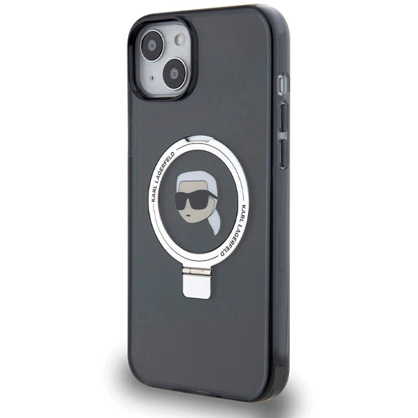 Karl Lagerfeld Ring Stand Karl Head MagSafe Case for iPhone 15 Plus / 14 Plus - Black