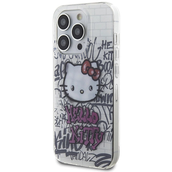 Hello Kitty IML Kitty On Bricks Graffiti case for iPhone 14 Pro Max - white
