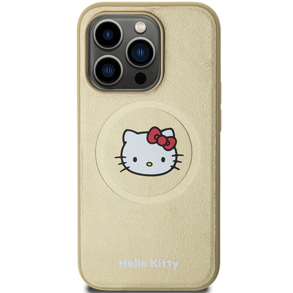 Hello Kitty Leather Kitty Head MagSafe case for iPhone 13 Pro Max - gold