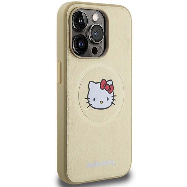 Hello Kitty Leather Kitty Head MagSafe case for iPhone 14 Pro - gold