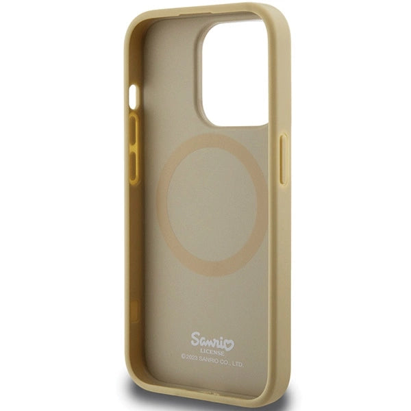 Hello Kitty Leather Kitty Head MagSafe case for iPhone 14 Pro Max - gold