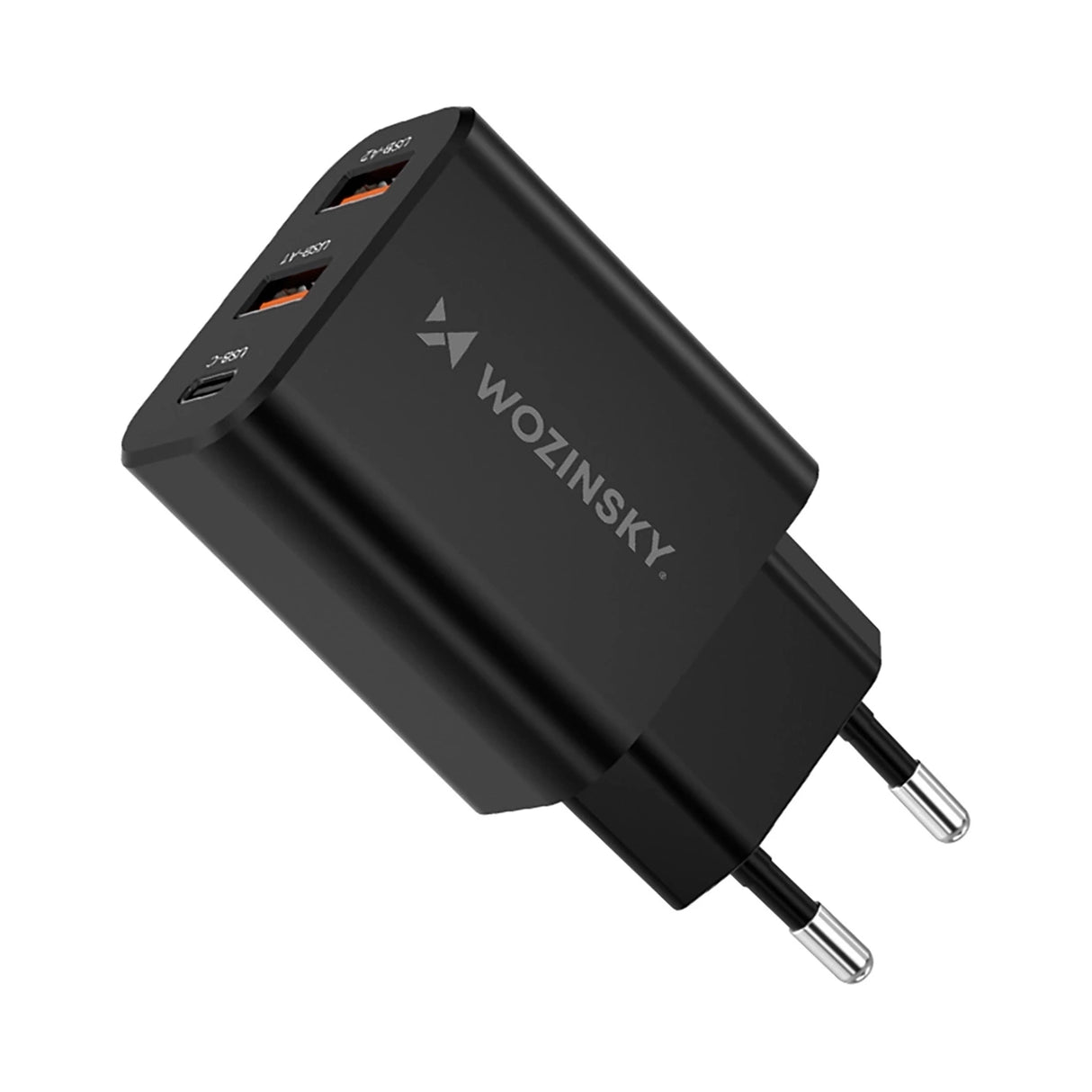 Wozinsky CWCUCB 30W USB-C / 2 x USB-A Wall Charger - sort
