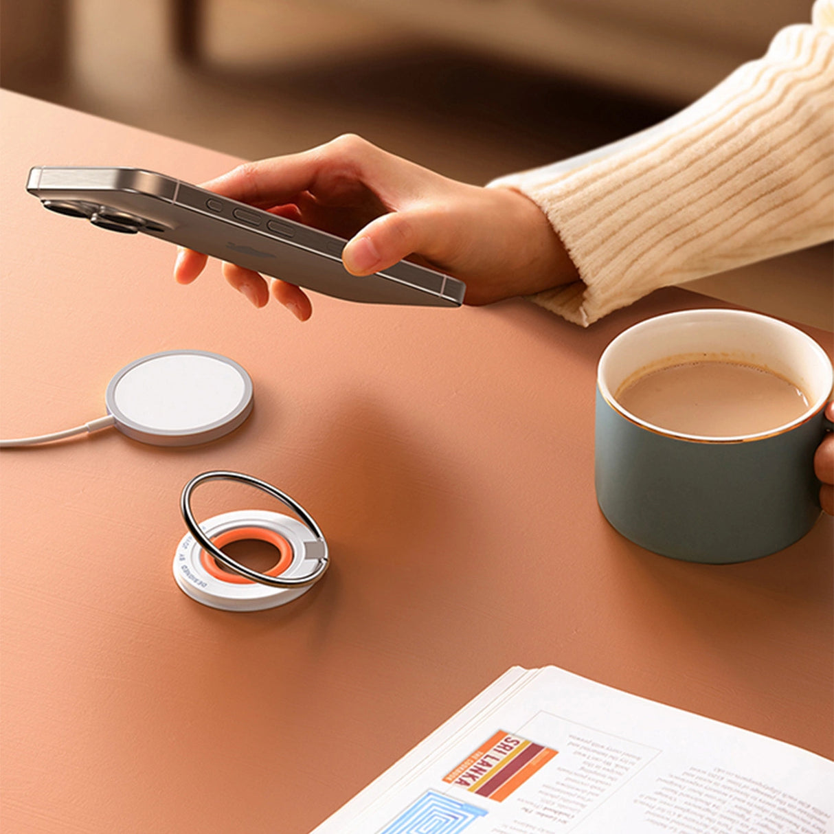 Joyroom JR-ZS383 MagSafe magnetisk telefonholder - orange