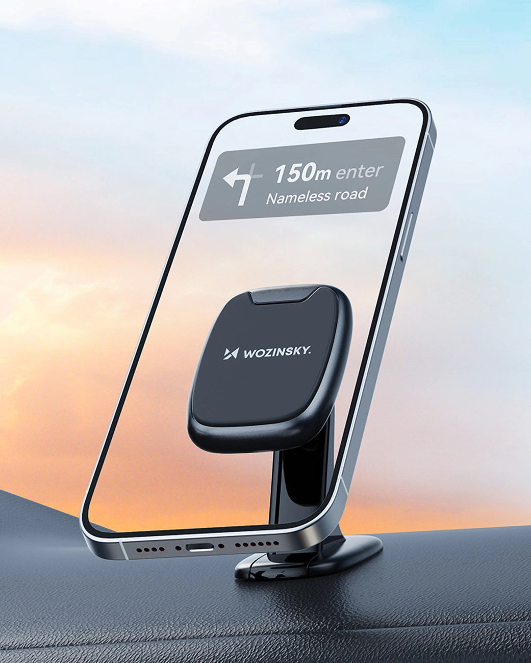 Wozinsky WUMTD magnetisk telefonholder til bilens instrumentbræt - sort