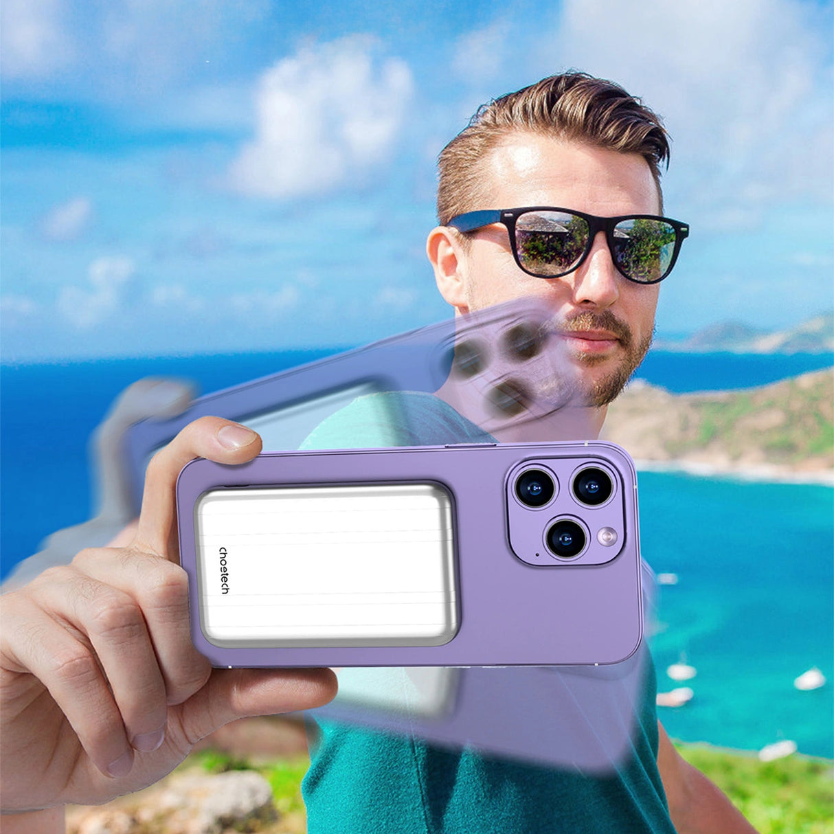 Choetech B655 mini trådløs magnetisk powerbank 5000mAh - sølv