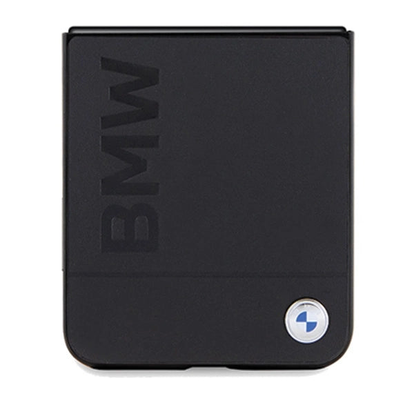 BMW læder Hot Stamp case til Samsung Galaxy Z Flip 5 - sort
