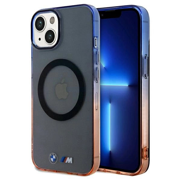 BMW Gradient Bumper MagSafe Case til iPhone 15 Plus / 14 Plus - Grå