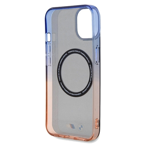 BMW Gradient Bumper MagSafe Case til iPhone 15 Plus / 14 Plus - Grå