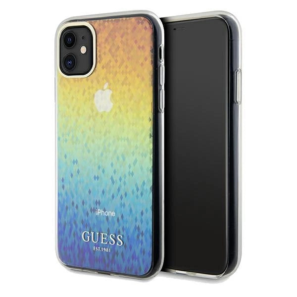 Guess IML Faceted Mirror Disco Iridescent Case til iPhone 11 / Xr - flerfarvet