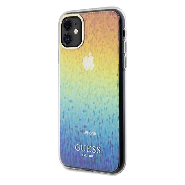 Guess IML Faceted Mirror Disco Iridescent Case til iPhone 11 / Xr - flerfarvet